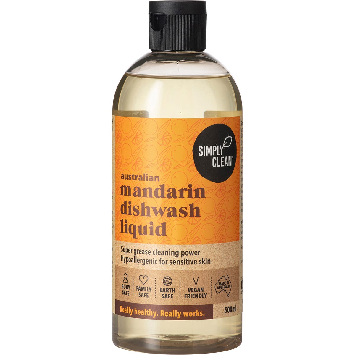 Simply Clean Dishwash Liquid Mandarin 500ml - Dr Earth - Home, Cleaning, Eco Living