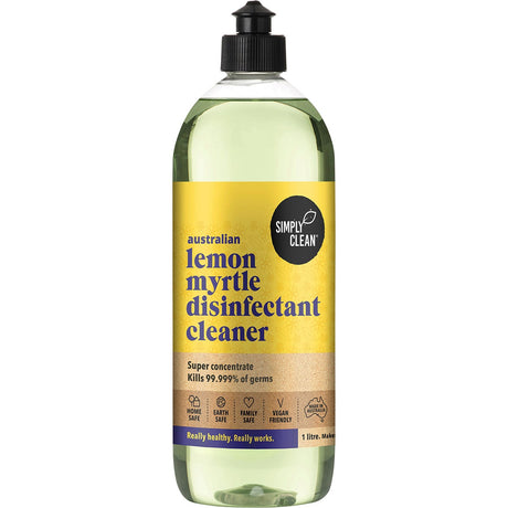 Simply Clean Disinfectant Cleaner Lemon Myrtle 1L - Dr Earth - Home, Cleaning, Eco Living