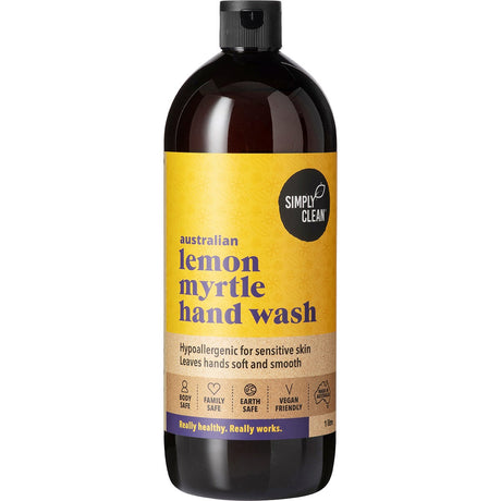 Simply Clean Hand Wash Lemon Myrtle 1L - Dr Earth - Body & Beauty, Home, Gifts, Bath & Body