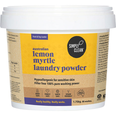 Simply Clean Laundry Powder Lemon Myrtle 1.75kg - Dr Earth - Home, Cleaning, Eco Living