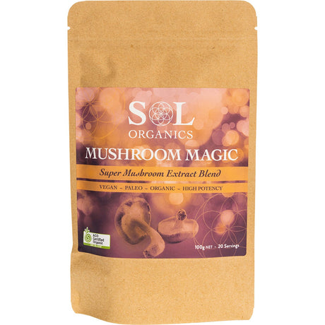 Sol Organics Mushroom Magic Super Mushroom Extract Blend 100g - Dr Earth - Drinks, Mushrooms