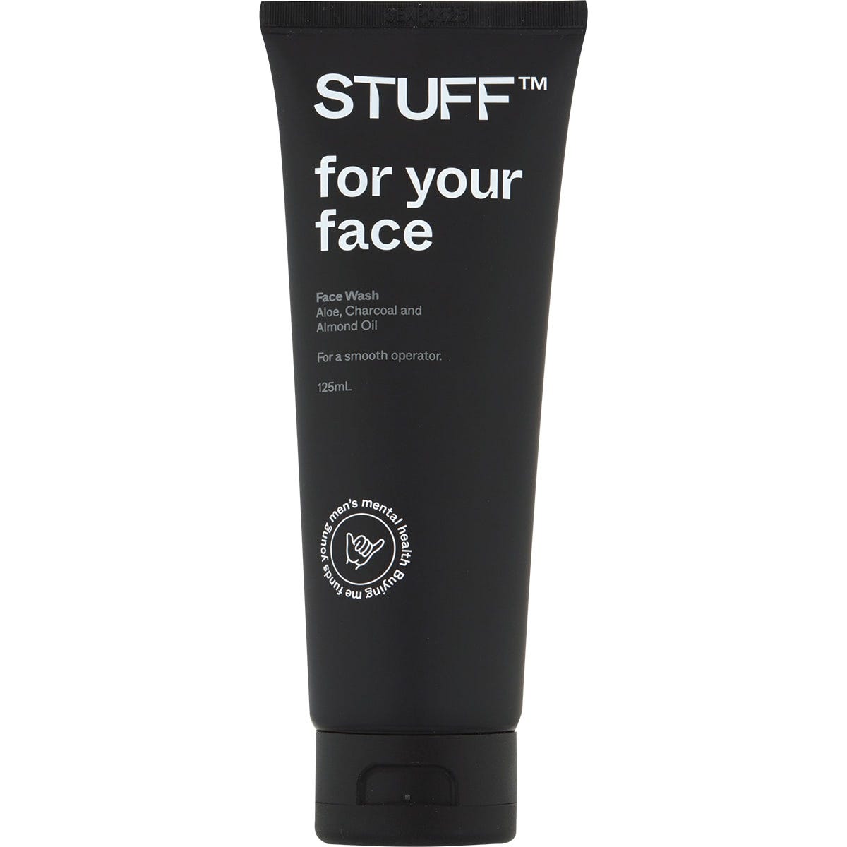 STUFF Face Wash Aloe, Charcoal and Almond Oil 125ml - Dr Earth - Skincare, Men's Care