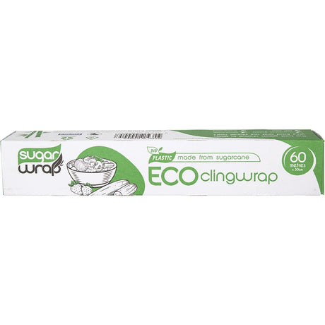 SugarWrap Eco Clingwrap Made from Sugarcane 60m x 30cm - Dr Earth - Food Wraps & Covers