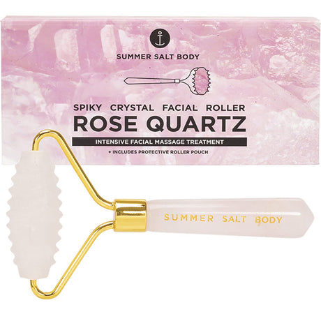 Summer Salt Body Spiky Crystal Facial Roller Rose Quartz - Dr Earth - Skincare