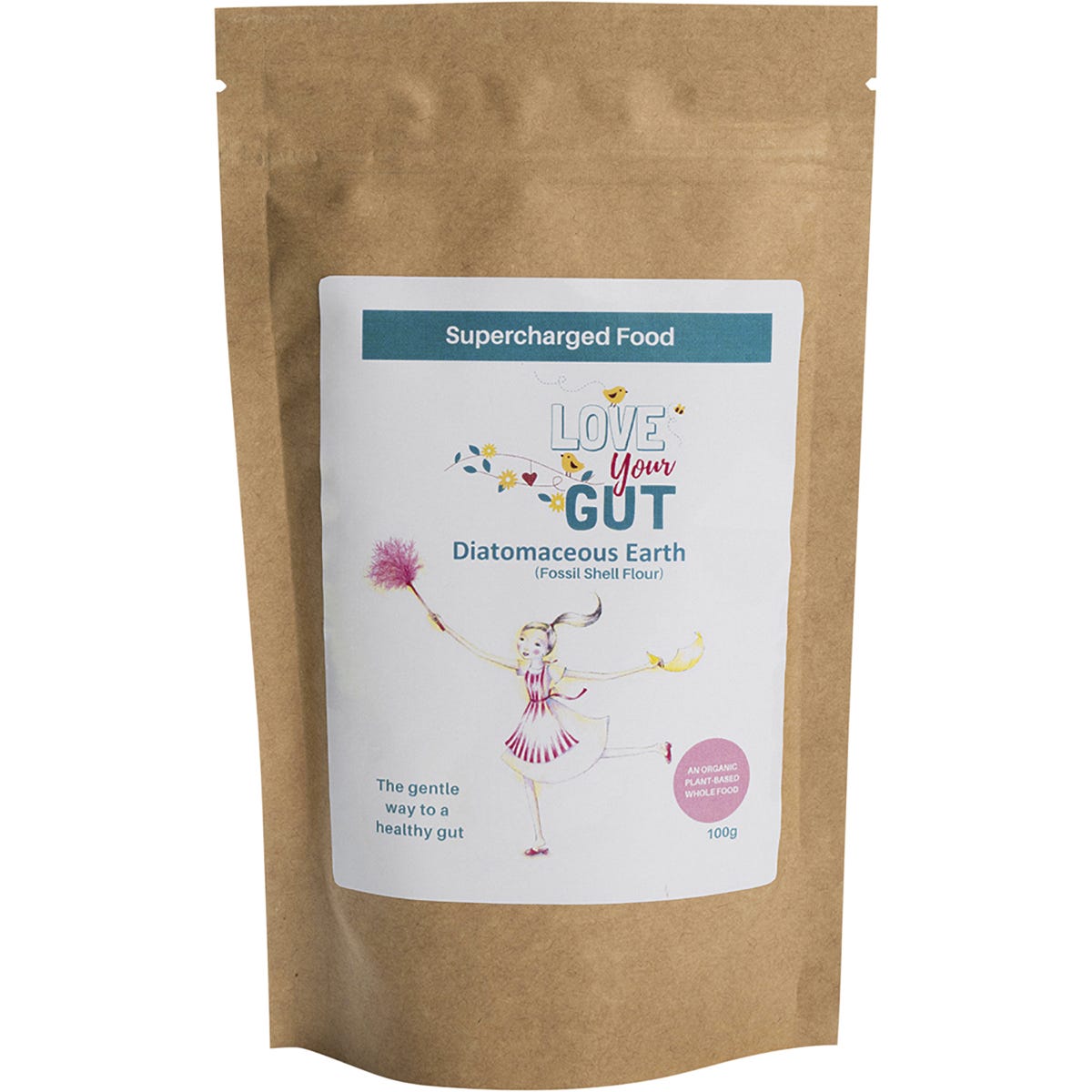 Supercharged Food Love Your Gut Powder Diatomaceous Earth 100g - Dr Earth - Digestion & Gut Health