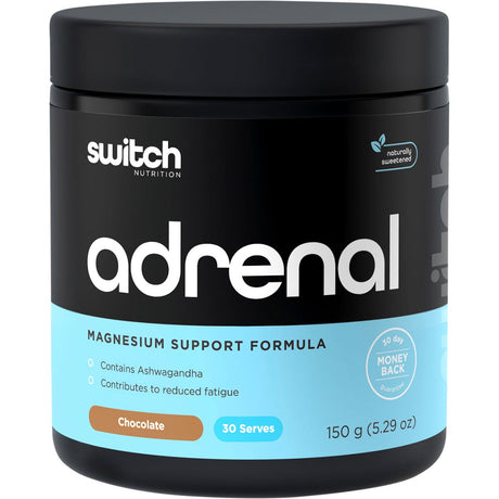 Switch Nutrition Adrenal Magnesium Support Formula Chocolate 150g - Dr Earth - Magnesium & Salts, Weight Management, Nutrition