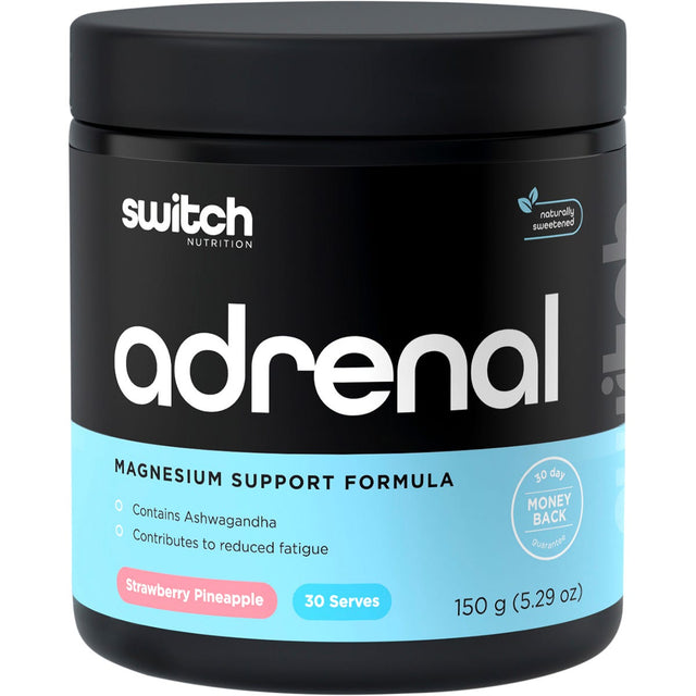 Switch Nutrition Adrenal Magnesium Support Formula Strawberry Pineapple 150g - Dr Earth - Magnesium & Salts, Weight Management, Nutrition