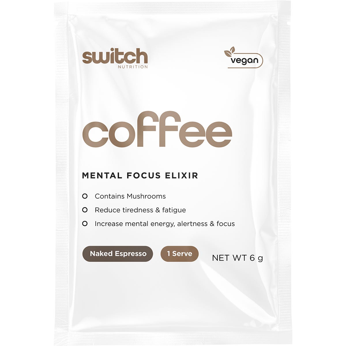 Switch Nutrition Coffee Mental Focus Elixir Naked Espresso 25pk - Dr Earth - Drinks