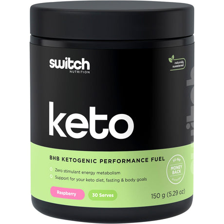 Switch Nutrition Keto BHB Ketogenic Performance Fuel Raspberry 150g - Dr Earth - Weight Management, Nutrition