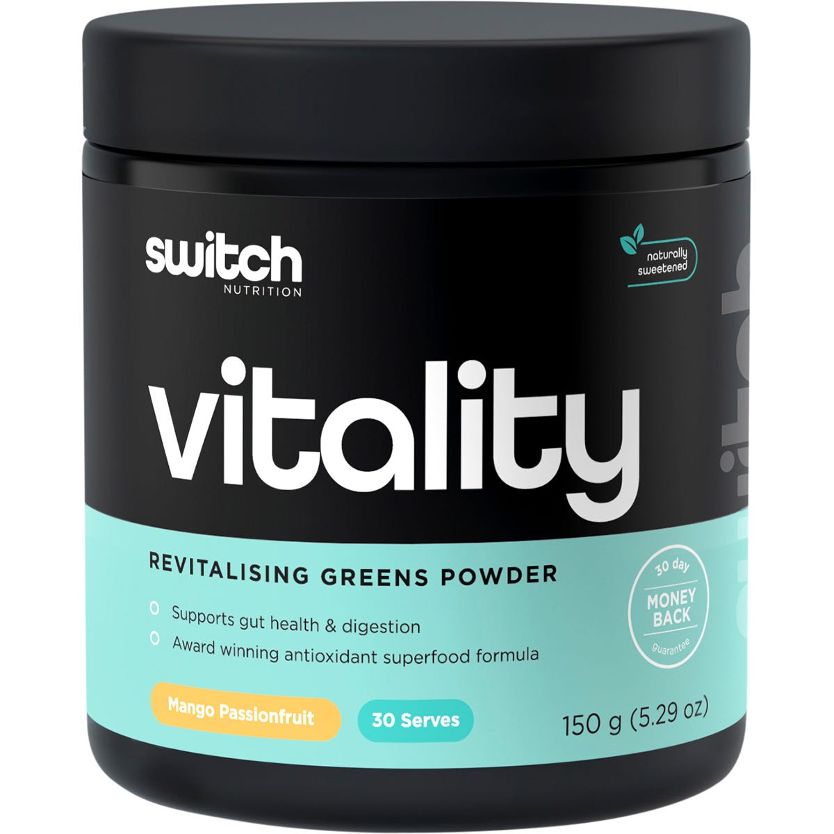 Switch Nutrition Vitality Revitalising Greens Powder Mango Passionfruit 150g - Dr Earth - Greens