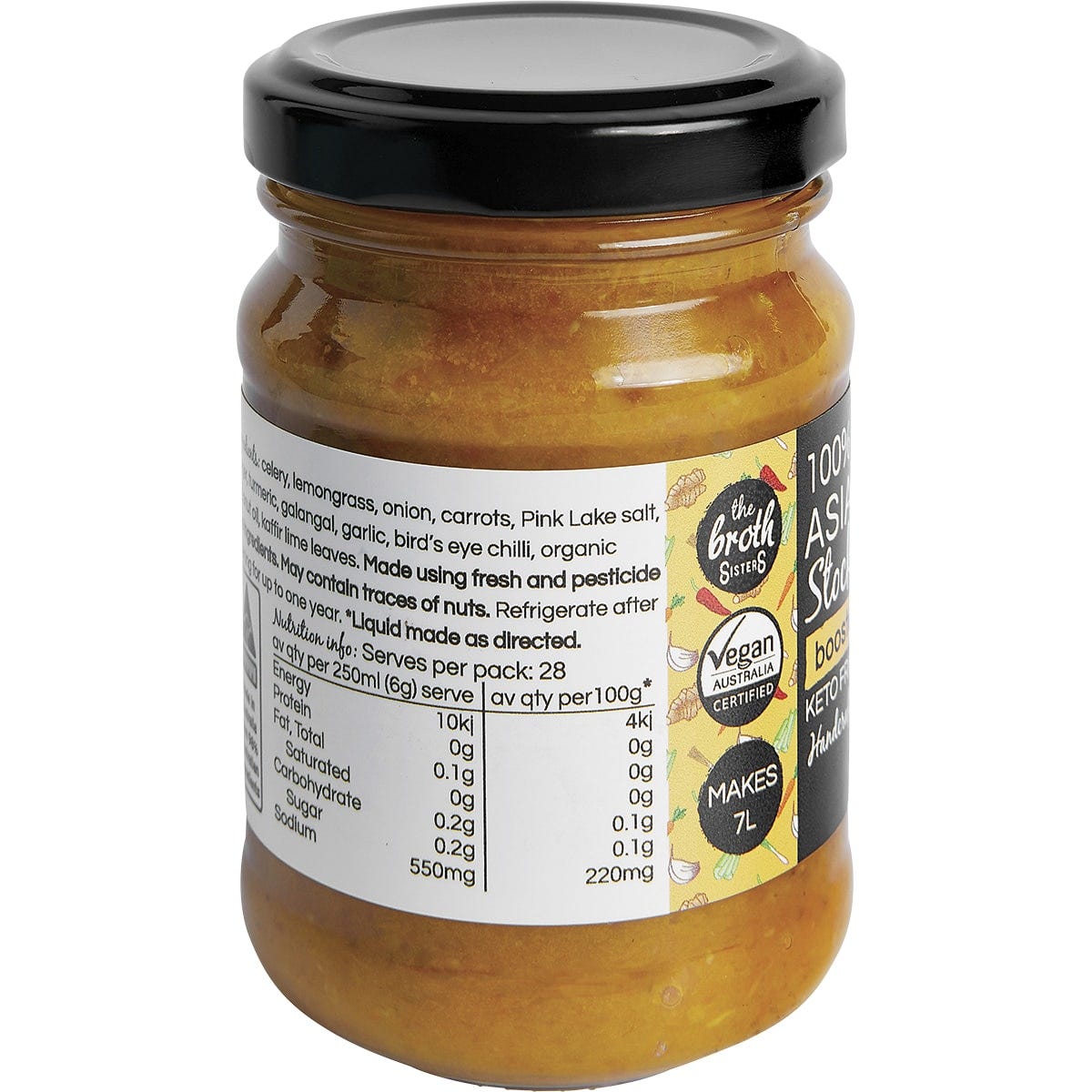 The Broth Sisters Stock Concentrate Asian Veggie with Turmeric 170g - Dr Earth - Herbs Spices & Seasonings, Stock & Gravy