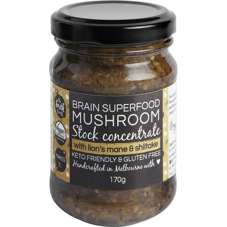The Broth Sisters Stock Concentrate Superfood Mushroom with Lions Mane 170g - Dr Earth - Herbs Spices & Seasonings, Stock & Gravy