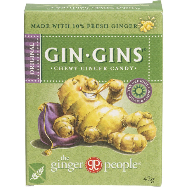 The Ginger People Gin Gins Ginger Candy Chewy Original 42g - Dr Earth - Confectionary