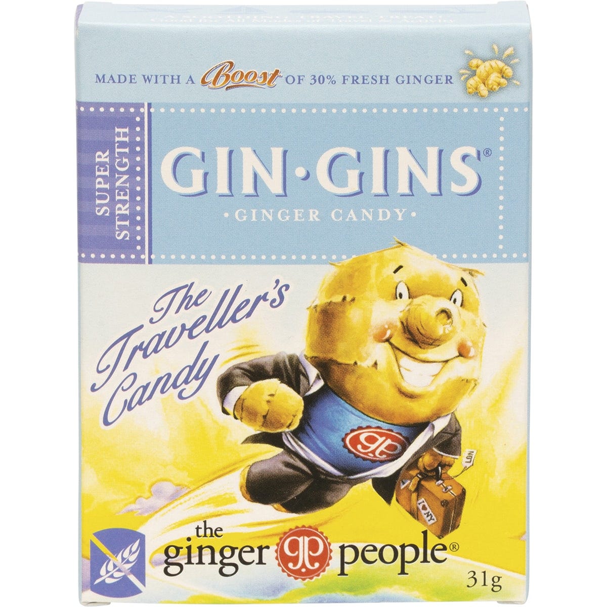 The Ginger People Gin Gins Ginger Candy Super Strength 31g - Dr Earth - Confectionary