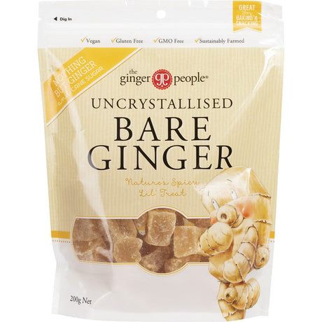 The Ginger People Uncrystallised Bare Ginger 200g - Dr Earth - Dried Fruits Nuts & Seeds