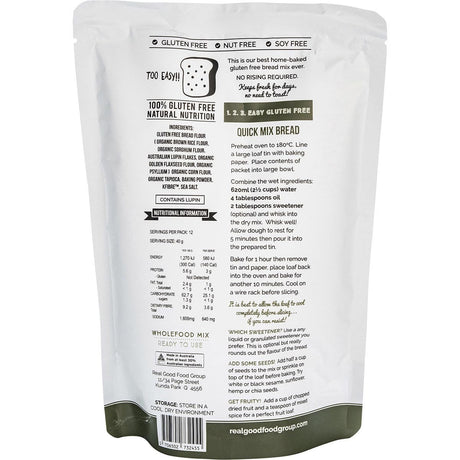 The Gluten Free Food Co. Quick Bread Mix 480g - Dr Earth - Baking