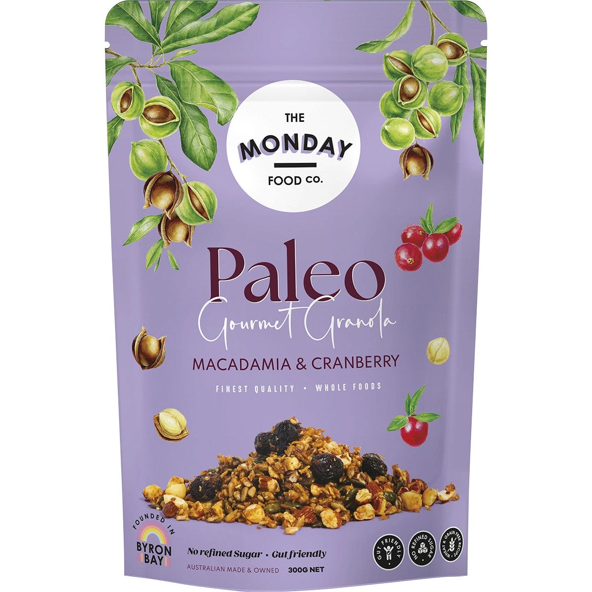 The Monday Food Co. Paleo Gourmet Granola Macadamia & Cranberry 300g - Dr Earth - Breakfast