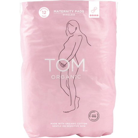 TOM Organic Maternity Pads Ultra Absorbent for Post Birth 12pk - Dr Earth - Feminine Care, Baby & Kids