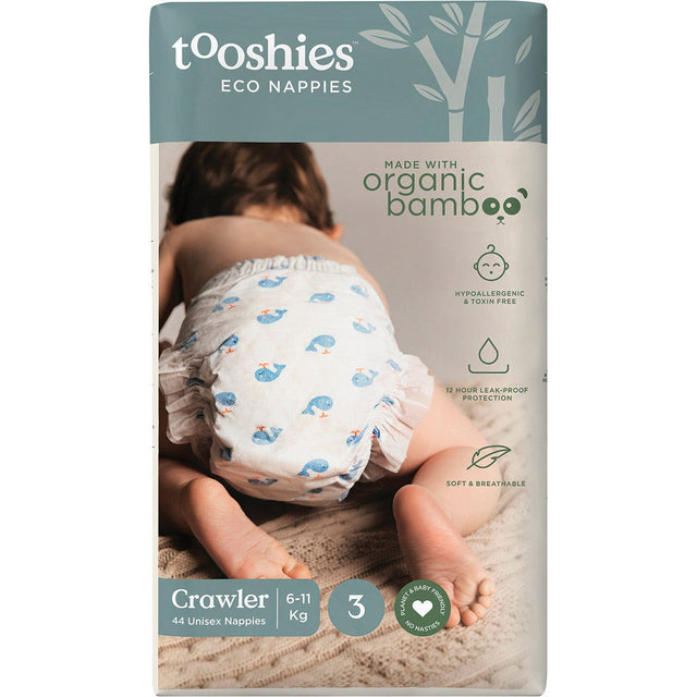 Tooshies Eco Nappies Size 3 Crawler 6-11kg 44pk - Dr Earth - Baby & Kids