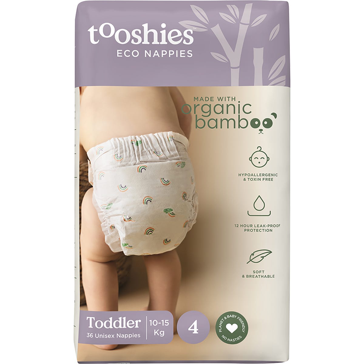 Tooshies Eco Nappies Size 4 Toddler 10-15kg 36pk - Dr Earth - Baby & Kids