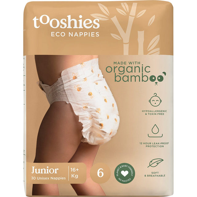 Tooshies Eco Nappies Size 6 Junior 16+kg 30pk - Dr Earth - Baby & Kids