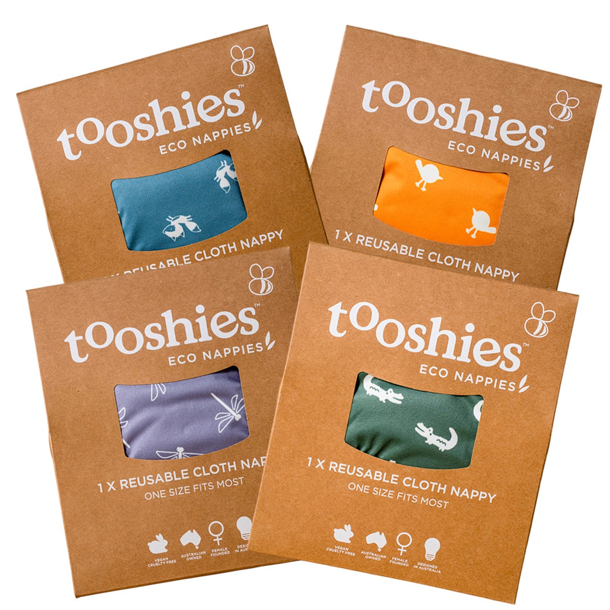 Tooshies Reusable Nappy One Size Fits Most 4-17kg 4 - Dr Earth - Baby & Kids