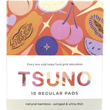 Tsuno Natural Bamboo Pads Regular Winged & Ultra Thin 10pk - Dr Earth - Feminine Care