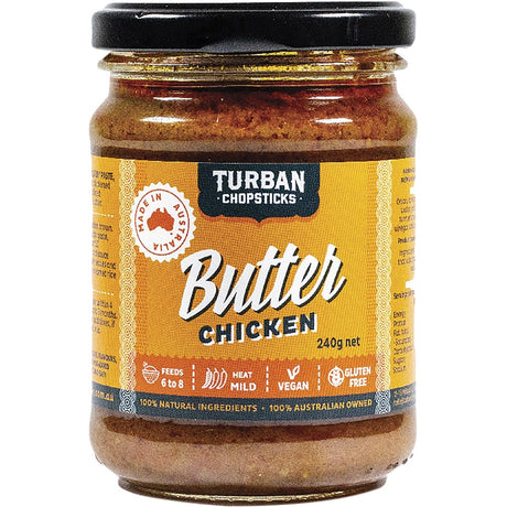 Turban Chopsticks Curry Paste Butter Chicken 240g - Dr Earth - Herbs Spices & Seasonings