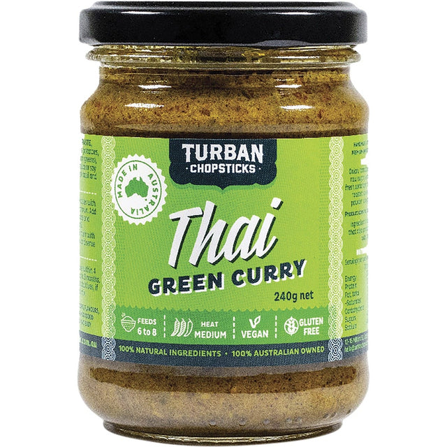 Turban Chopsticks Curry Paste Thai Green Curry 240g - Dr Earth - Herbs Spices & Seasonings