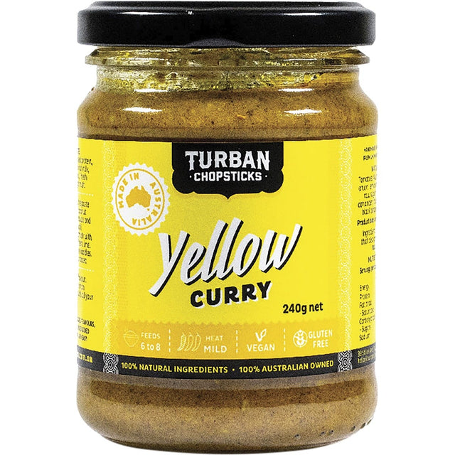 Turban Chopsticks Curry Paste Yellow Curry 240g - Dr Earth - Herbs Spices & Seasonings