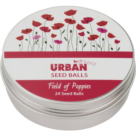 Urban Greens Seed Balls Field of Poppies 24 per Tin - Dr Earth - Garden & Pets