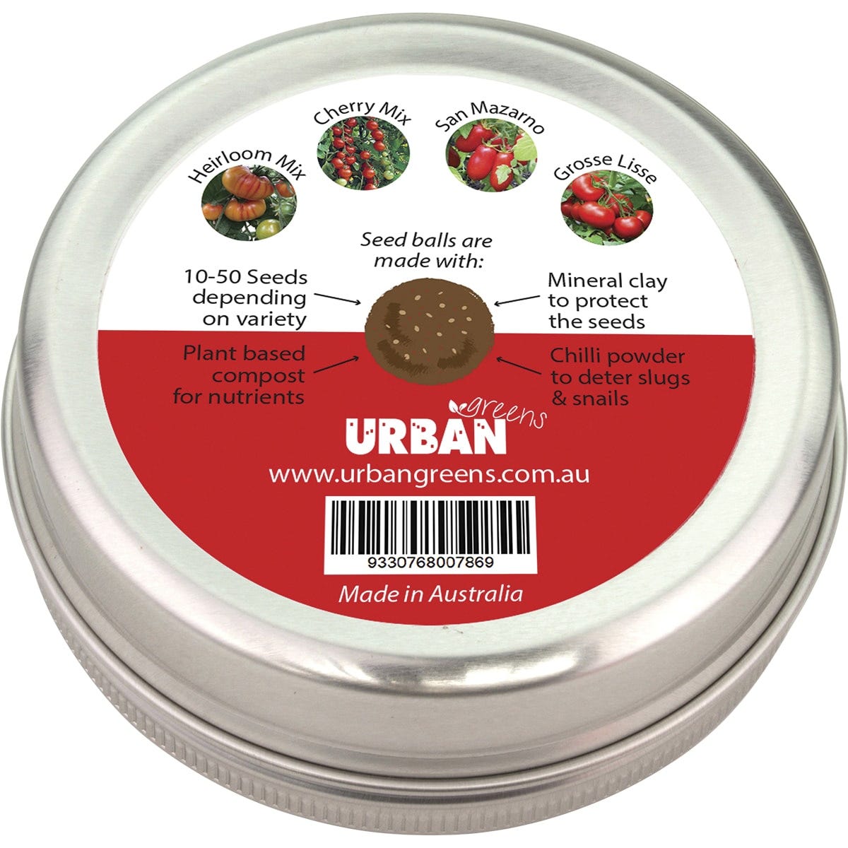 Urban Greens Seed Balls for Planting Tomato Garden 20 per Tin - Dr Earth - Garden & Pets