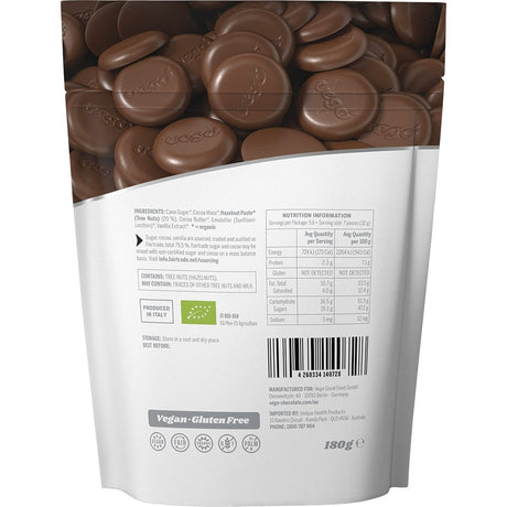 Vego Chocolate Melts Fine Hazelnut 180g - Dr Earth - Baking, Drinks