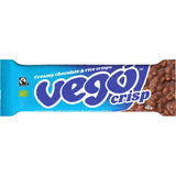 Vego Crisp Chocolate Bar Creamy Chocolate & Rice Crisps 40g - Dr Earth - Chocolate & Carob