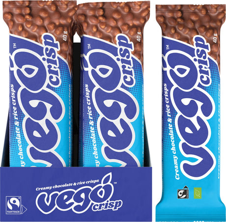 Vego Crisp Chocolate Bar Creamy Chocolate & Rice Crisps 40g - Dr Earth - Chocolate & Carob