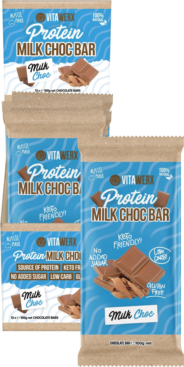 Vitawerx Protein Milk Chocolate Bar 100g - Dr Earth - Chocolate & Carob