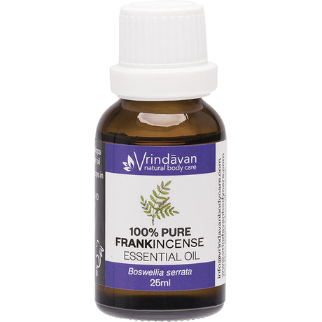 Vrindavan Essential Oil 100% Frankincense 25ml - Dr Earth - Aromatherapy