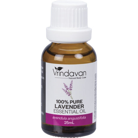 Vrindavan Essential Oil 100% Lavender 25ml - Dr Earth - Aromatherapy