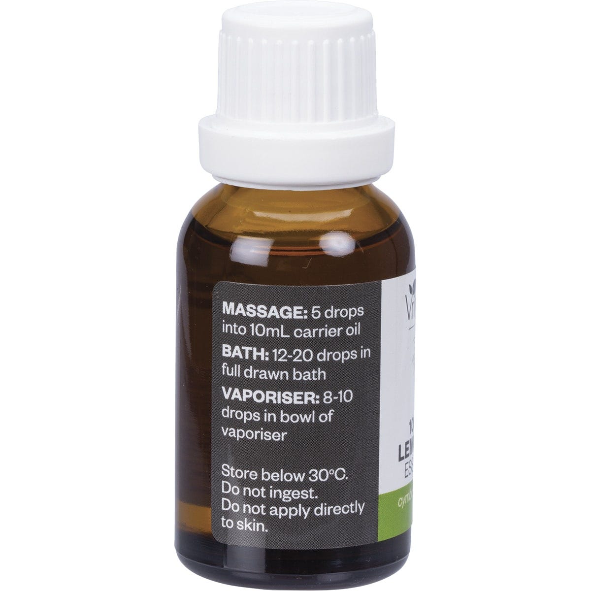 Vrindavan Essential Oil 100% Lemongrass 25ml - Dr Earth - Aromatherapy
