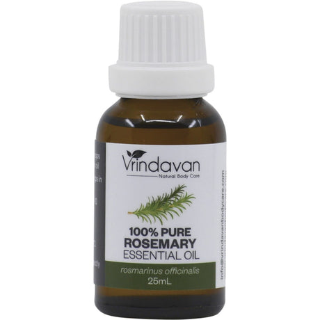 Vrindavan Essential Oil 100% Rosemary 25ml - Dr Earth - Aromatherapy