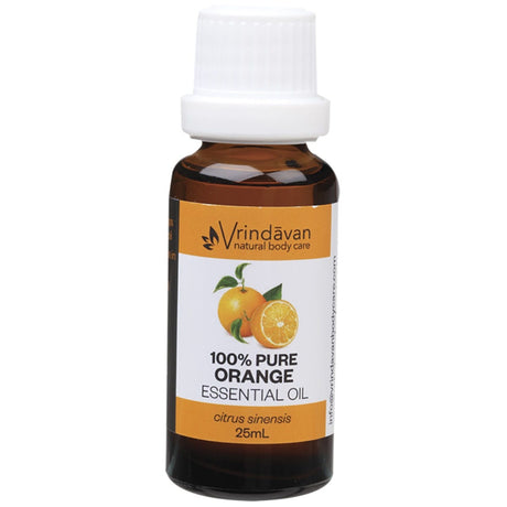 Vrindavan Essential Oil 100% Sweet Orange 25ml - Dr Earth - Aromatherapy