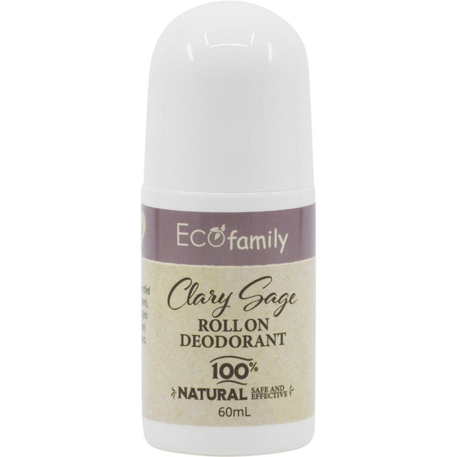 Vrindavan Roll-On Deodorant Eco Family Clary Sage Aluminium Free 60ml - Dr Earth - Bath & Body