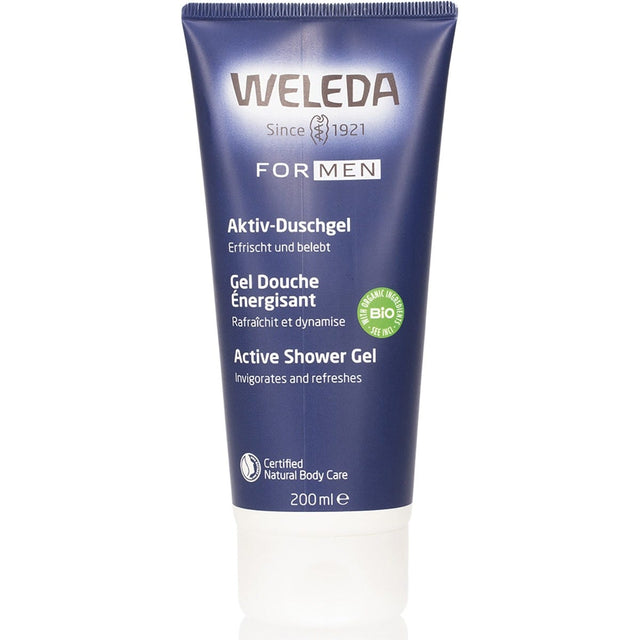 Weleda Active Fresh Invigorating Shower Gel Men 200ml - Dr Earth - Bath & Body, Men's Care