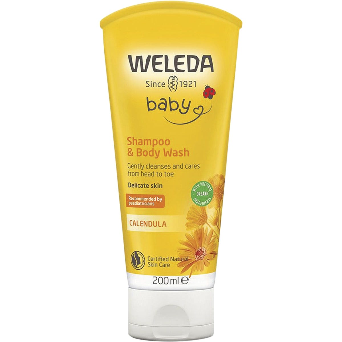 Weleda Calendula Shampoo & Body Wash Baby 200ml - Dr Earth - Baby & Kids