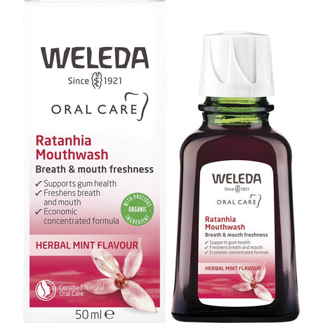 Weleda Mouthwash Ratanhia Herbal Mint Flavour 50ml - Dr Earth - Oral Care