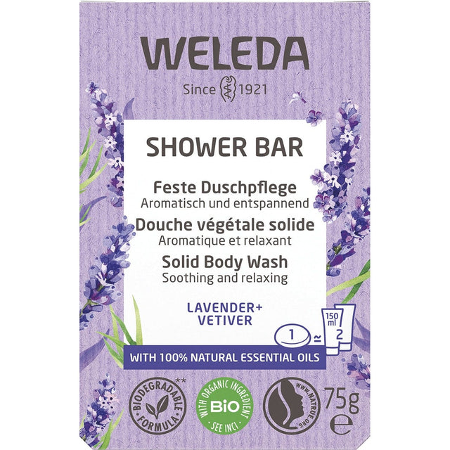 Weleda Shower Bar Lavender & Vetiver 75g - Dr Earth - Bath & Body