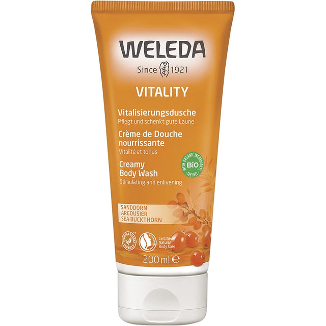 Weleda Vitality Creamy Body Wash Sea Buckthorn 200ml - Dr Earth - Bath & Body