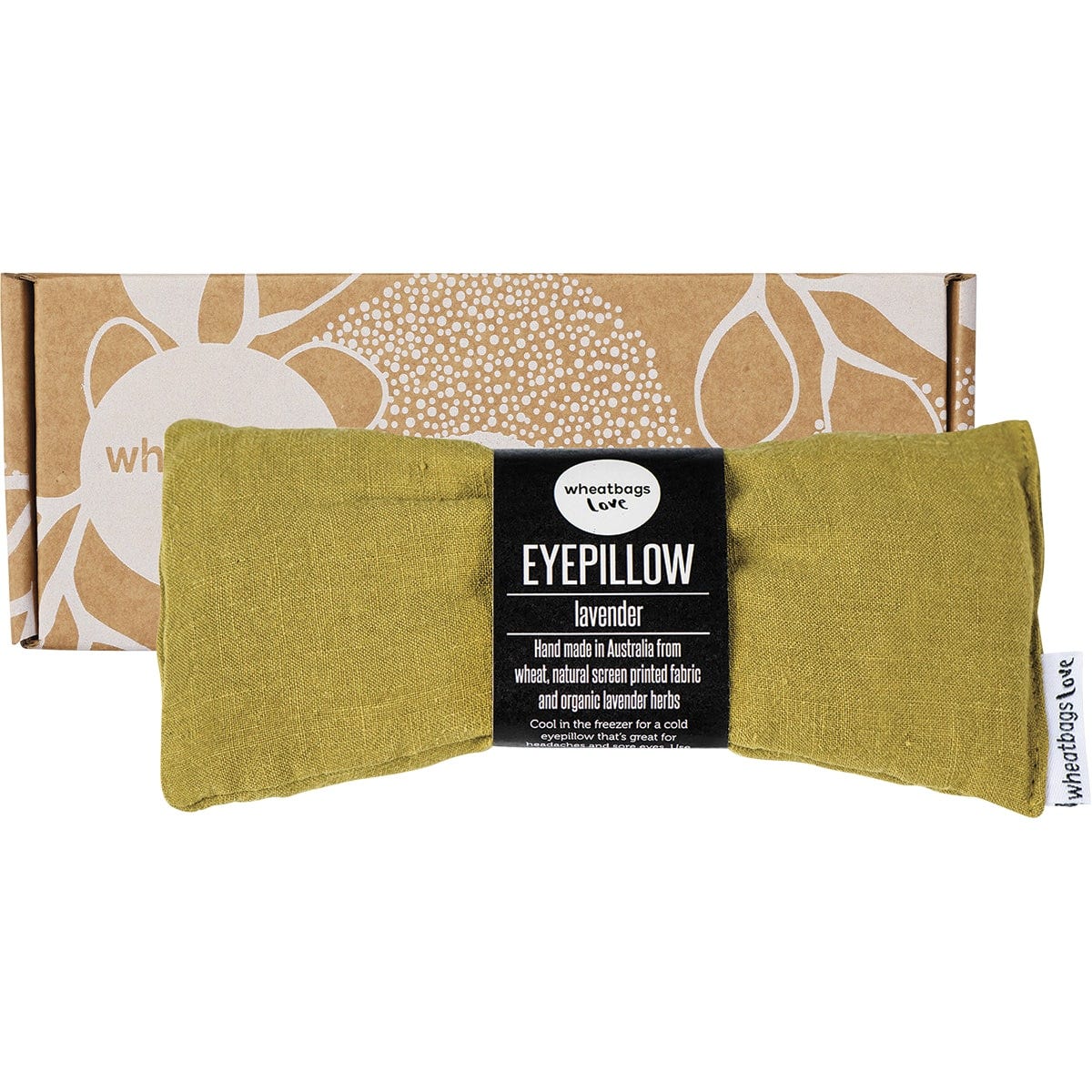 Wheatbags Love Eyepillow Luxe Linen Pistachio Lavender Scented - Dr Earth - Sleep & Relax