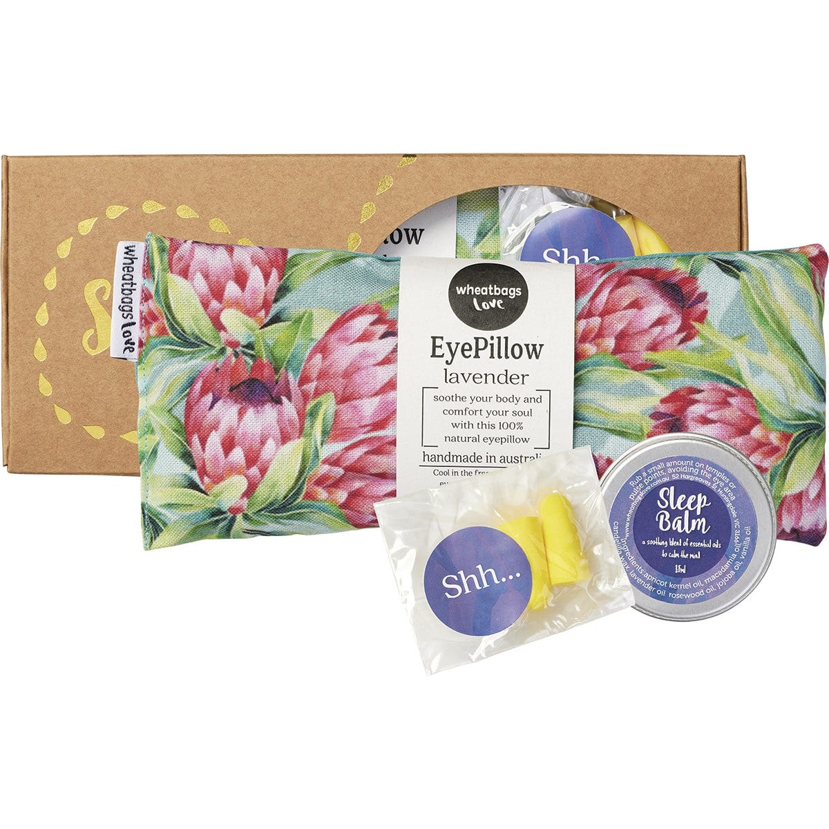 Wheatbags Love Sleep Gift Pack Protea Lavender Scented 3pk - Dr Earth - Sleep & Relax