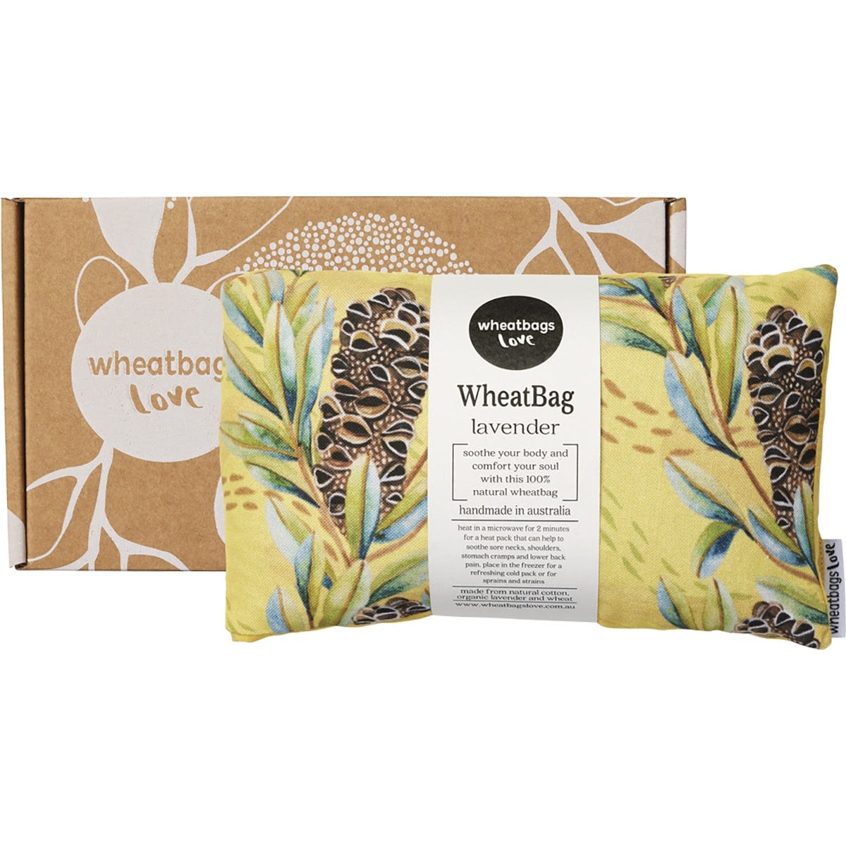 Wheatbags Love Wheatbag Banksia Pod Lavender Scented - Dr Earth - Sleep & Relax, Pain Relief